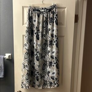 Liz Claiborne Black and Gray Floral Maxi Skirt